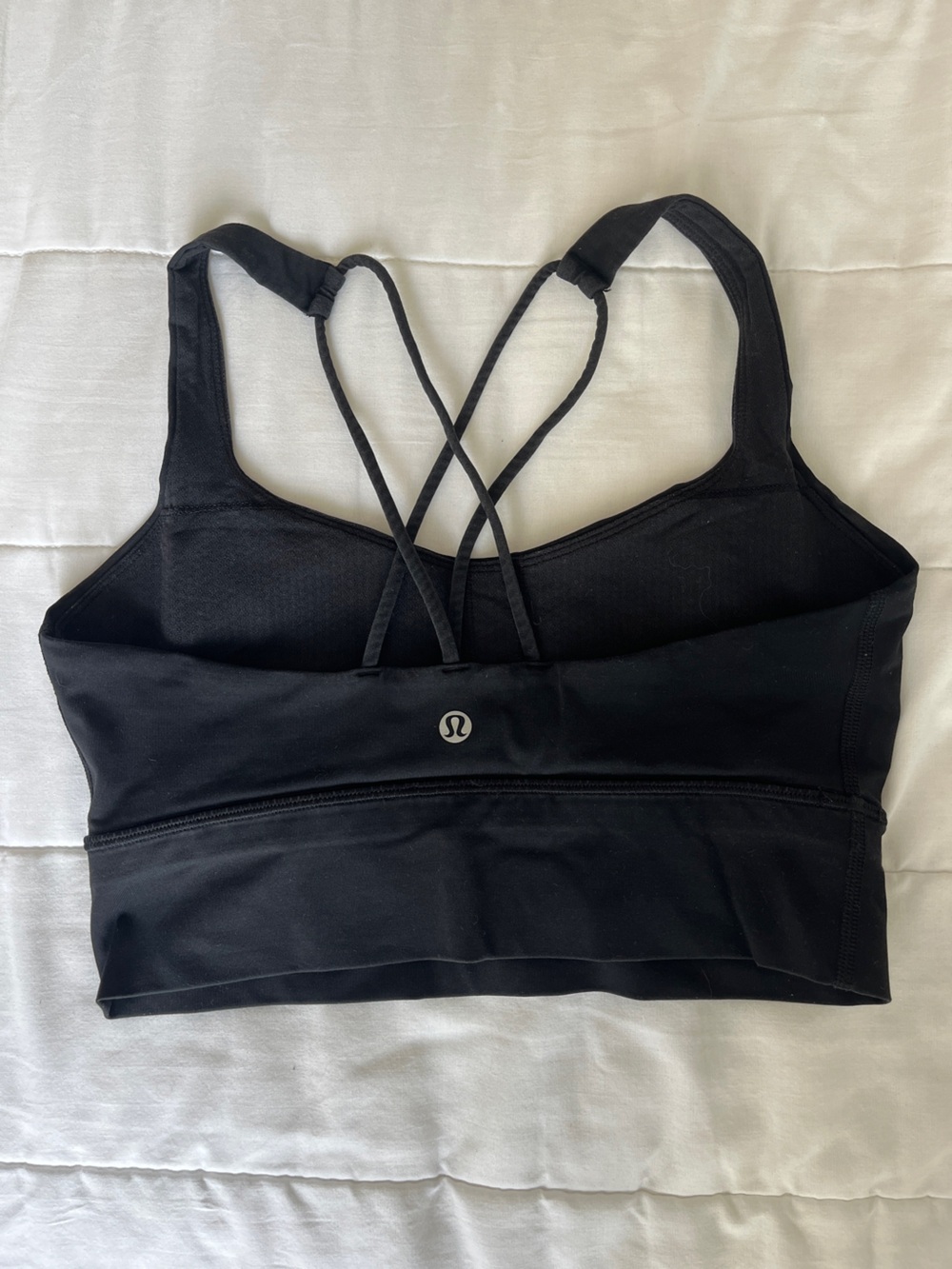 Lululemon Black Strappy Energy Longline Sports Bra Size 6
